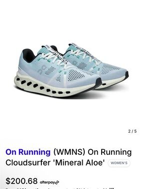 Women’s Size 10 On Cloud On Running CloudSurfer in Mineral Aloe.